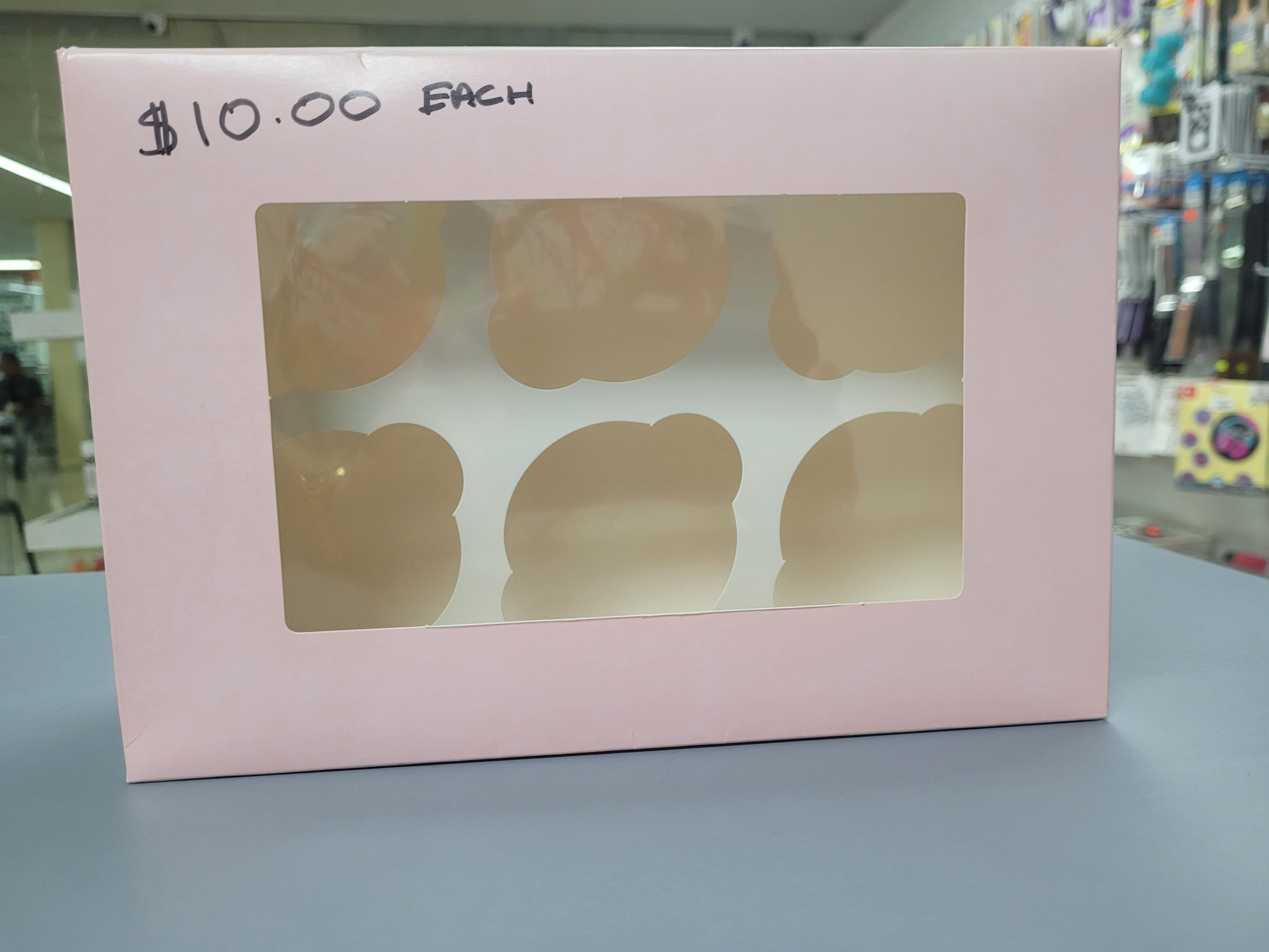 6 Cavity Cupcake Boxes - Light Pink