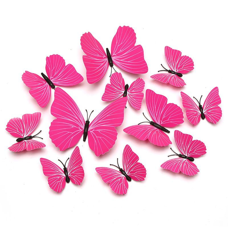 Butterflies - Pink 12 pc