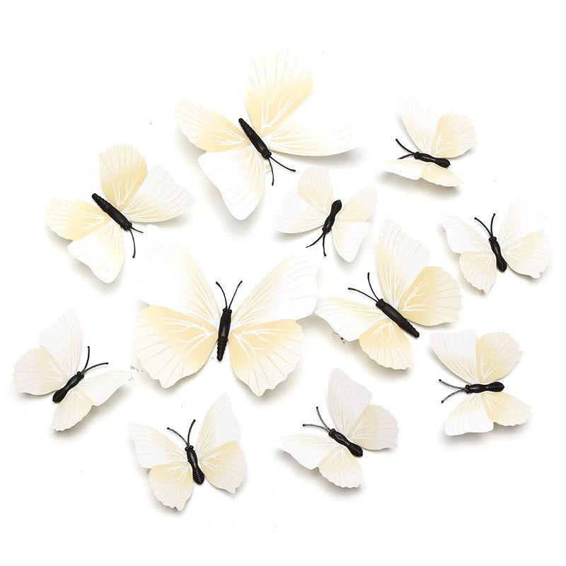 Butterflies 12 pc - White & Black