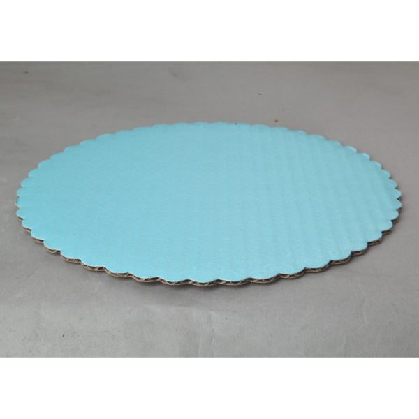 Fluted Round Cake Board - 12 inch Blue