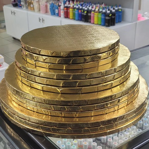 Cake Drum Round - 10 inch Gold 5 pk