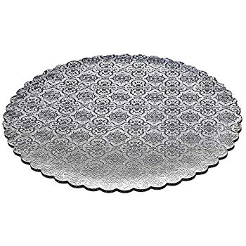 Fluted Round Cake Board - 14 inch Silver