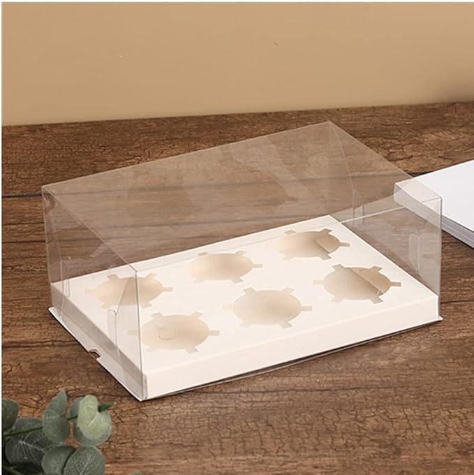 Clear Cupcake Box - 6 Holes