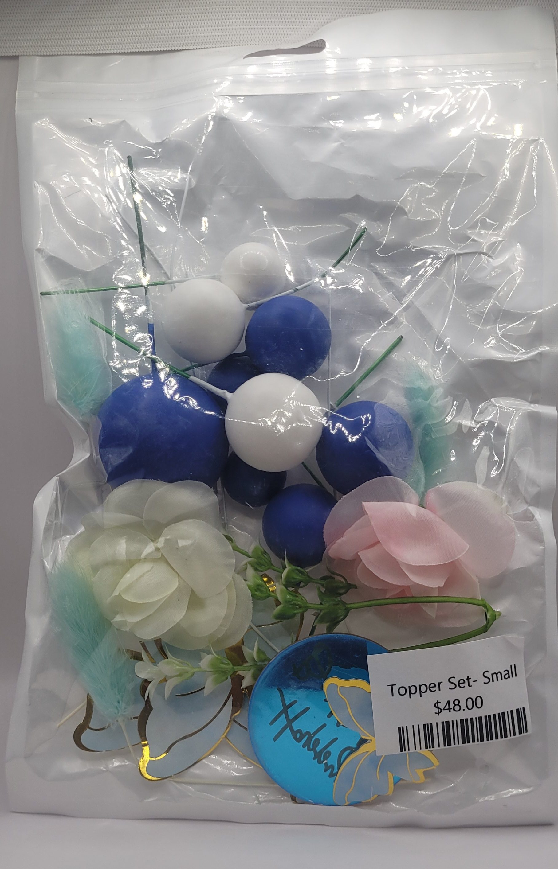 Small Topper Set - Royal Blue and White