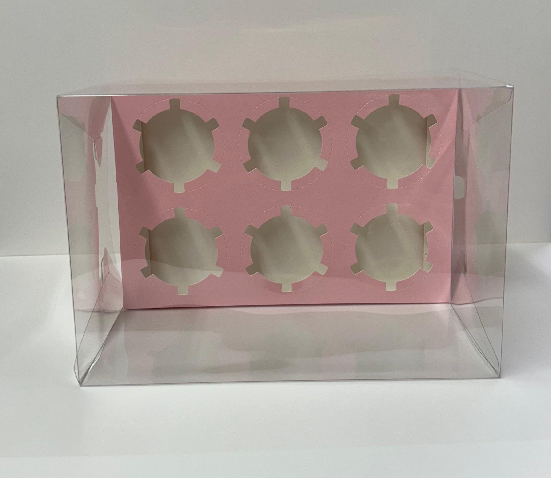 6 Cavity Clear Cupcake Box - 10 pcs - Image 2
