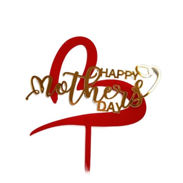 Mother's Day Acrylic Cake Topper 3 (with Heart)