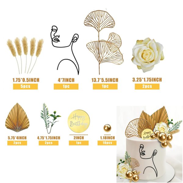 Full Topper Set - White & Gold (Lady Face)