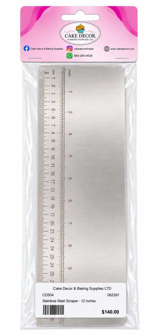 Stainless Steel Scraper - 12 inches
